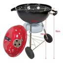 Ver mais imagens de Churrasqueira Móvel Portátil com Rodas 44cm Grande Carvão:vermelho