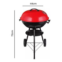 Churrasqueira Móvel Portátil com Rodas 44cm Grande Carvão:vermelho - 10