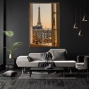 Ver imagem 1 de Quadro Decorativo Torre Eiffel Pela Janela Com Moldura e Sem Vidro 100X160