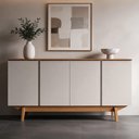 Ver imagem 3 de Aparador Buffet para Sala de Jantar 4 Portas 160cm Pés Retrô Albion N01 Cinamomo Off White - Lyam