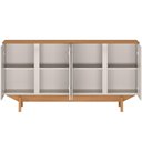 Ver mais imagens de Aparador Buffet para Sala de Jantar 4 Portas 160cm Pés Retrô Albion N01 Cinamomo Off White - Lyam