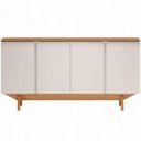 Ver imagem 2 de Aparador Buffet para Sala de Jantar 4 Portas 160cm Pés Retrô Albion N01 Cinamomo Off White - Lyam