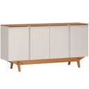 Ver imagem 7 de Aparador Buffet para Sala de Jantar 4 Portas 160cm Pés Retrô Albion N01 Cinamomo Off White - Lyam