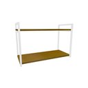 Ver imagem 1 de Nicho Industrial 2 Prateleiras Maldivas Ferro Branco Tampo Canela 80cm