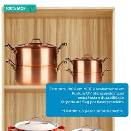 Paneleiro Duplo para Cozinha com 4 Portas 100% Mdf Napoli Prime Rio Doce Amendoa/chumbo - 2