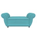 Ver imagem 1 de Divã Recamier Com Baú Grécia 1,55 Cm Suede Azul Thiffany