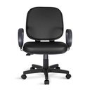 Ver imagem 2 de Cadeira Escritório Plus Size Giratória Couro Eco Preto