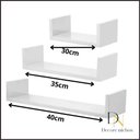 Ver imagem 5 de Kit 3 Prateleiras Modelo U, Nicho Porta Livros Decoração Para Sala Quarto Cozinha e Escritório.