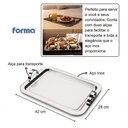 Ver imagem 2 de Bandeja Inox Retangular Grande com Alças Servir Decorativa