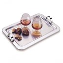Ver imagem 1 de Bandeja Inox Retangular Grande com Alças Servir Decorativa
