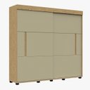 Ver imagem 2 de Roupeiro Napoli MDF 4 Gavetas 2 Portas Correr Carvalho Mel/Off White NAP124