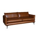 Ver imagem 1 de Sofá Decorativo Sala de Estar América 4 Lugares 260cm Couro Conhaque - Mozzelar