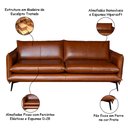 Ver imagem 3 de Sofá Decorativo Sala de Estar América 4 Lugares 260cm Couro Conhaque - Mozzelar