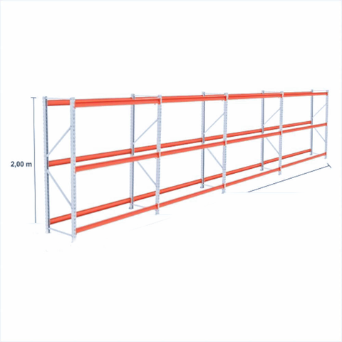 Kit Mini Porta Pallet 250kg 1inicial+ 9 Continuações - 180x60cm