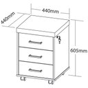 Ver imagem 3 de Gaveteiro Tamburato 3 Gavetas Ii - Carvalho/branco 6203