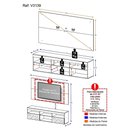 Ver imagem 5 de Rack Com Painel E Suporte Tv 65" Com Espelho Flórida Multimóveis V3139 Preto Preto