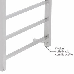 Toalheiro Térmico Quada Fio Oculto Bivolt Crismoe Secador de Toalhas Elétrico Aquecido Inox - 3