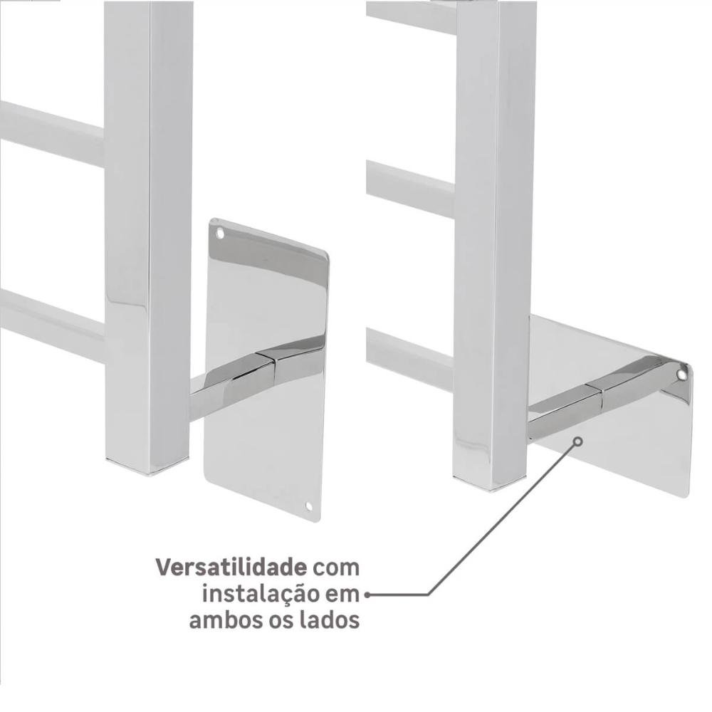 Toalheiro Térmico Quada Fio Oculto Bivolt Crismoe Secador de Toalhas Elétrico Aquecido Inox - 7