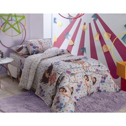 Kit Cobre Leito Colcha Solteiro Dupla Face 245x160cm Lira Happy Day Sultan - 2