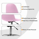 Ver imagem 4 de Kit 3 Cadeiras Office Eiffel Botonê Ajustável Base Giratória Revestimento PU Rosa