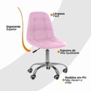Ver imagem 7 de Kit 3 Cadeiras Office Eiffel Botonê Ajustável Base Giratória Revestimento PU Rosa