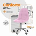Ver imagem 5 de Kit 3 Cadeiras Office Eiffel Botonê Ajustável Base Giratória Revestimento PU Rosa