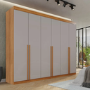 Ver imagem 3 de Guarda Roupa Casal 6 Portas 8 Gavetas Florianópolis 100% Mdf Valverde Moveis Cinamomo/off White