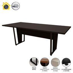 Mesa de Reunião Escritório Pés Metal 200cm F5 Office - 3