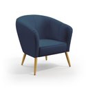 Ver imagem 2 de Kit 2 Poltronas Vênus Detalhada com Puff Izar Suede Azul Marinho Aradecor