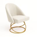 Ver imagem 3 de Cadeira Poltrona Lua Bouclê Base Luxo:bege