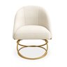 Cadeira Poltrona Lua Bouclê Base Luxo:bege - 2