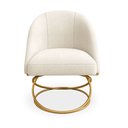 Ver imagem 2 de Cadeira Poltrona Lua Bouclê Base Luxo:bege