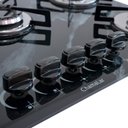 Ver imagem 2 de Cooktop Chamalar Bivolt Premium 5 Bocas Ultra Chama Vidro Temperado Marmorizado Preto