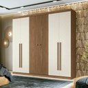 Ver imagem 1 de Guarda-roupa Casal Buriti 231,6cm 6 Portas 4 Gavetas Santos - Jatobá/areia