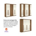 Ver imagem 4 de Guarda-roupa Casal Buriti 231,6cm 6 Portas 4 Gavetas Santos - Jatobá/areia