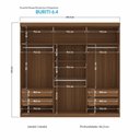 Ver imagem 3 de Guarda-roupa Casal Buriti 231,6cm 6 Portas 4 Gavetas Santos - Jatobá/areia