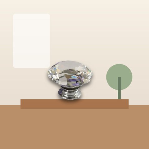 Kit 4 Puxadores de Cristal 30 mm Gaveta Móveis
