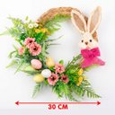 Ver imagem 4 de Guirlanda de Páscoa Decoração Coelho Rosa Arranjo Ovos 30cm