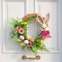 Ver imagem 2 de Guirlanda de Páscoa Decoração Coelho Rosa Arranjo Ovos 30cm