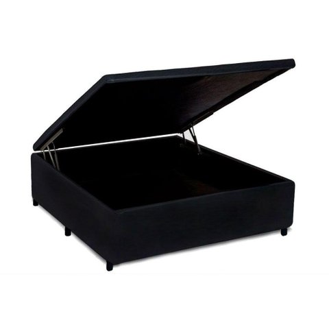 Cama Box Baú Casal Universal Suede Black (138x188x35) - Costa Rica