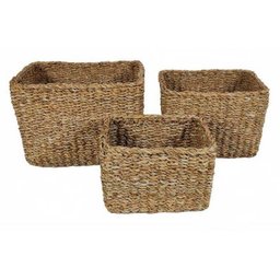 Cesto Cachepô de Palha Natural Seagrass Quadrado P Lili Casa Único - 2