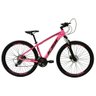 Bicicleta Aro 29 27v Freio Hidráulico K7 Rosa Preto Tam. 17 - 1