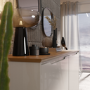 Ver imagem 4 de Buffet Aparador Off / Freijó para Sala de Jantar 4 Portas Pés em Madeira Maciça