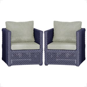 2 Poltronas Madri Alumínio Corda Náutica Estofado 3 Trama Original