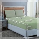Ver imagem 3 de Kit Roupa Cama Queen 100% Algodão 3 Peças Percal 300 Fios Hotel Pousada:verde Bebe