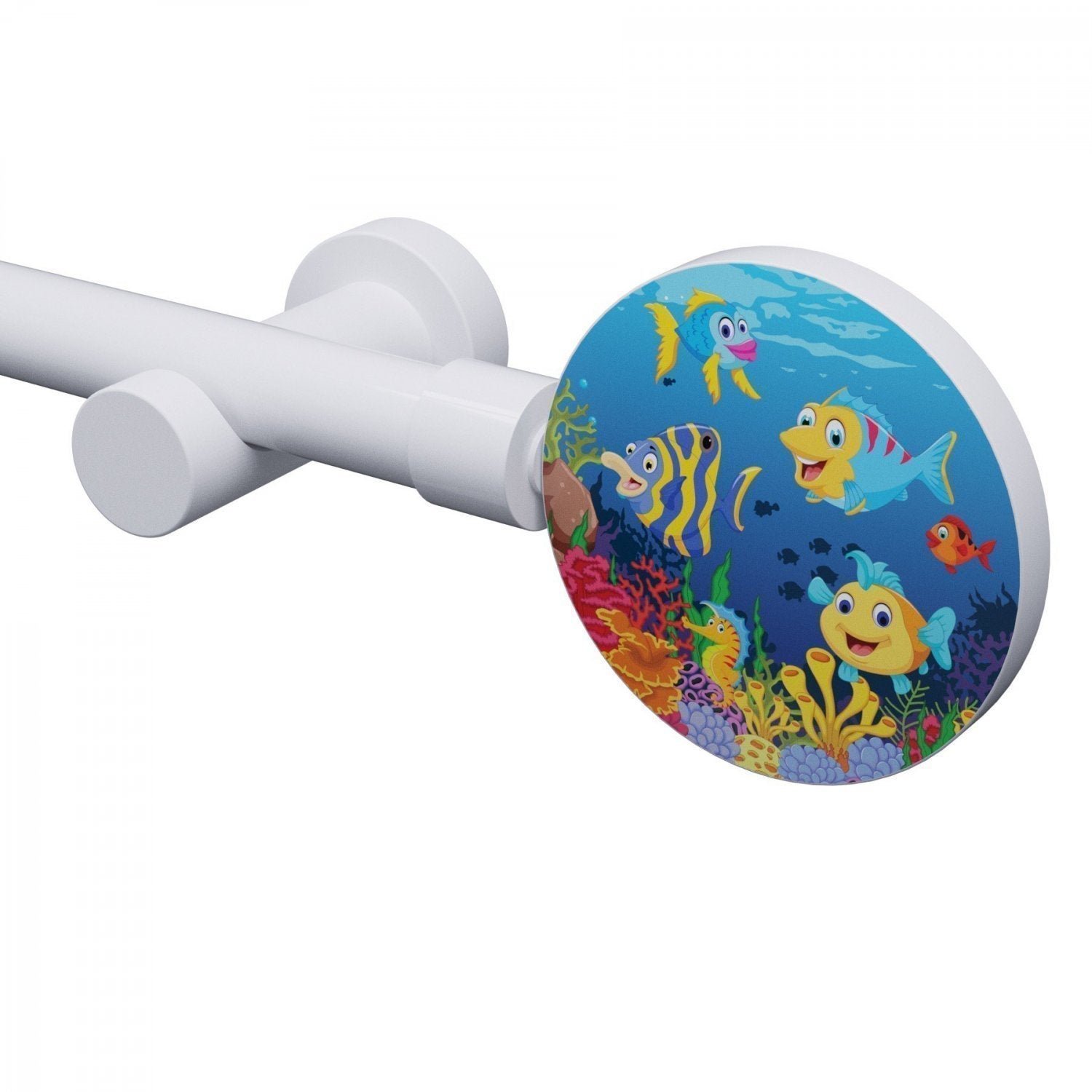 Kit Varão Simples de Cortina 28mm 200cm Kids Fundo do Mar Belchior - 1