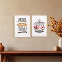 Ver imagem 2 de Kit 2 Placas MDF Religioso Frases Fé Esperança Amor A4 FE10