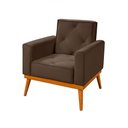 Ver imagem 3 de Kit Sofá Bari Retrátil Reclinável 1,90m Pillow + Poltrona Florença Espuma Premium - Marrom Veludo