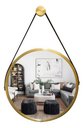 Ver imagem 2 de Kit 2 Espelhos Redondo Adnet Alça 60cm Suporte Premium Luxo - Dourado Alça Preta
