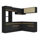 Ver imagem 7 de Cozinha Completa de Canto com Rodapé Veneza Multimóveis Mp2099 com Armário e Balcão Preta